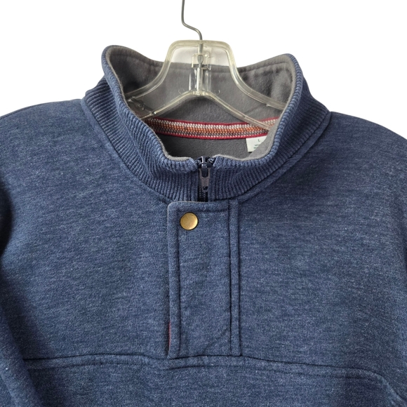 Orvis Signature 1/4 Zip Fleece Lined Sweatshirt Navy Blue Large - Picture 3 of 12